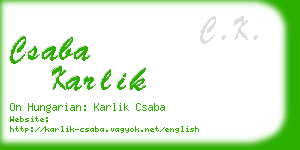 csaba karlik business card